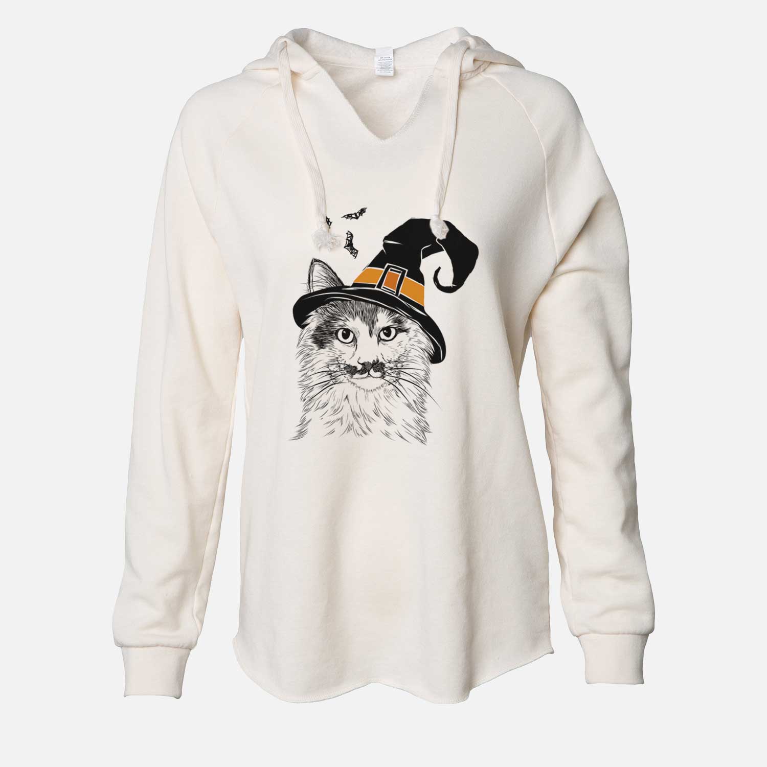 Witch Stache the Longhaired Mustard Cat - Cali Wave Hooded Sweatshirt