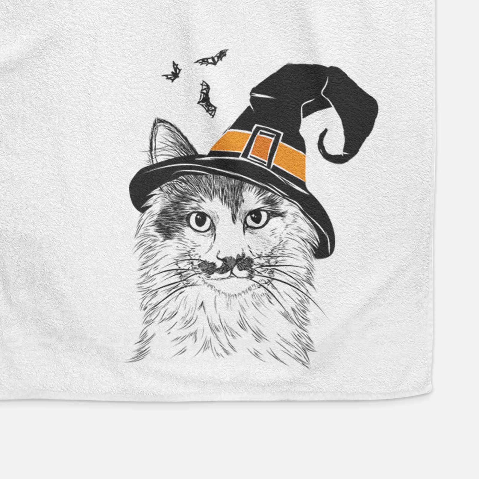 Stache the Longhaired Mustard Cat Decorative Hand Towel