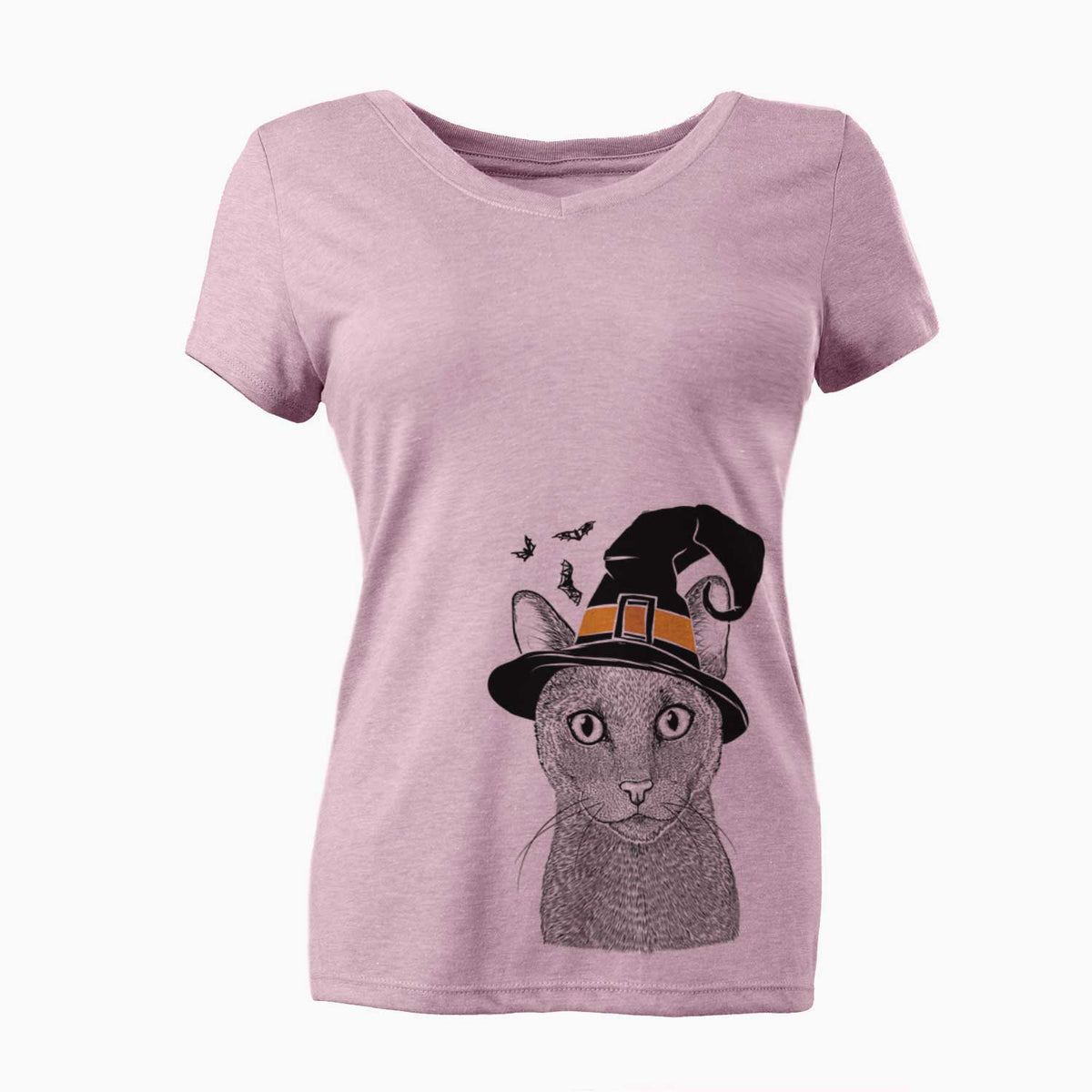 Witch Stanley the Russian Blue Cat - Women's V-neck Shirt