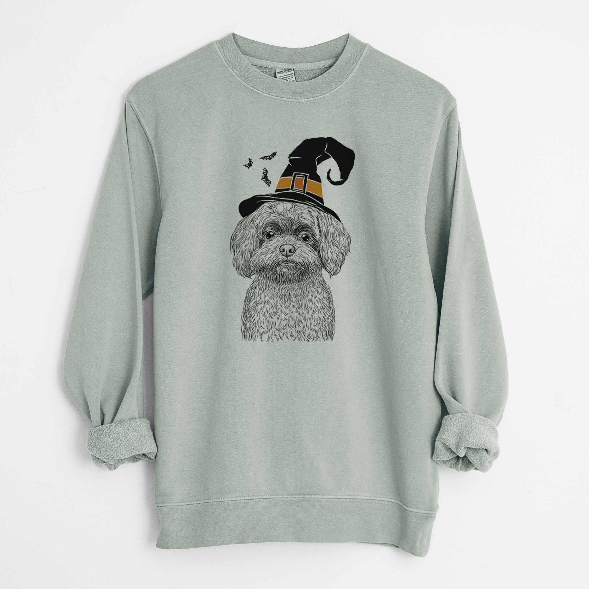 Witch Stella the Shih Tzu Mix - Unisex Pigment Dyed Crew Sweatshirt