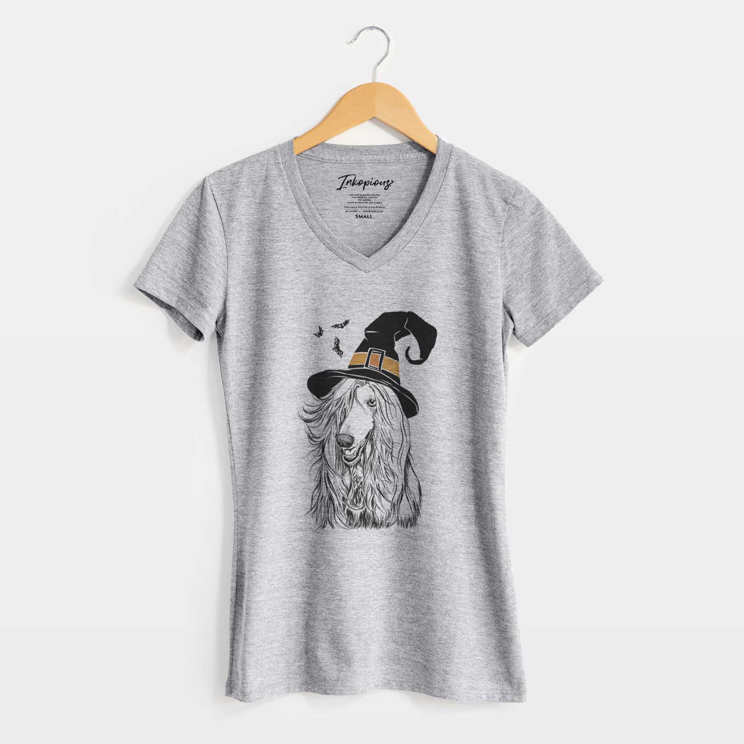 Witch Sterling the Afghan Hound - Women's V-neck Shirt