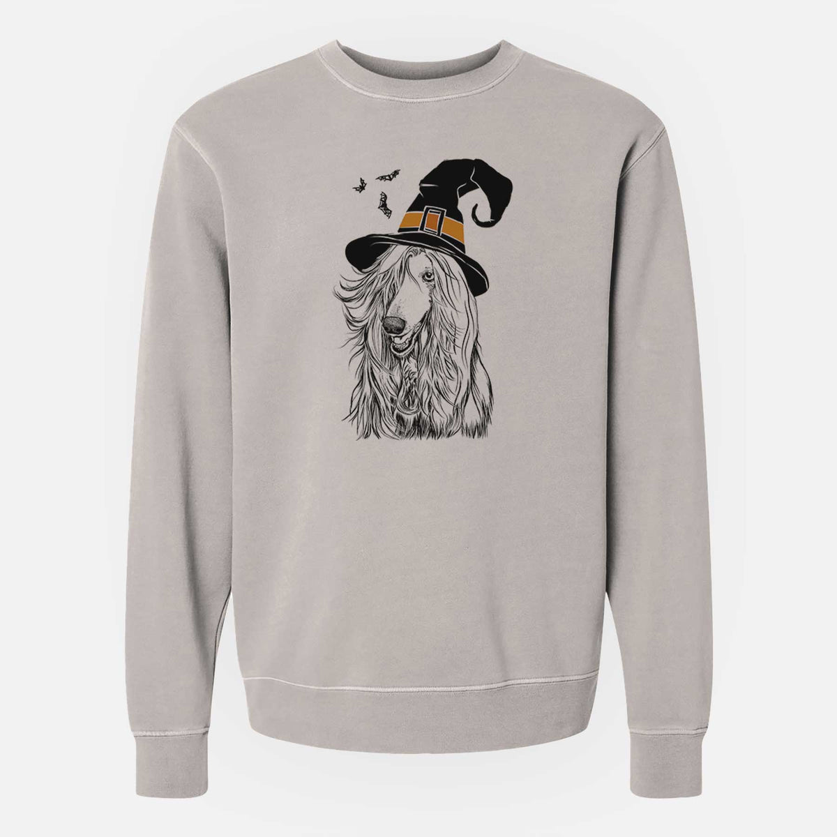 Witch Sterling the Afghan Hound - Unisex Pigment Dyed Crew Sweatshirt