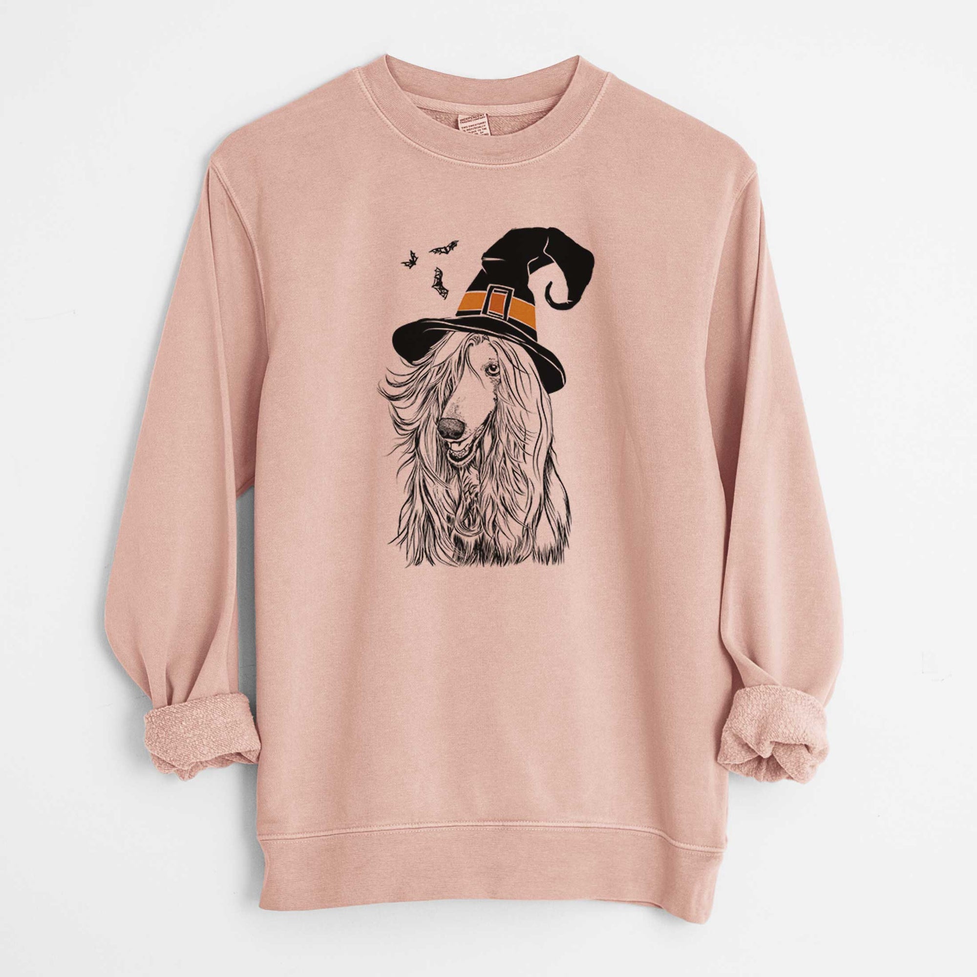 Witch Sterling the Afghan Hound - Unisex Pigment Dyed Crew Sweatshirt