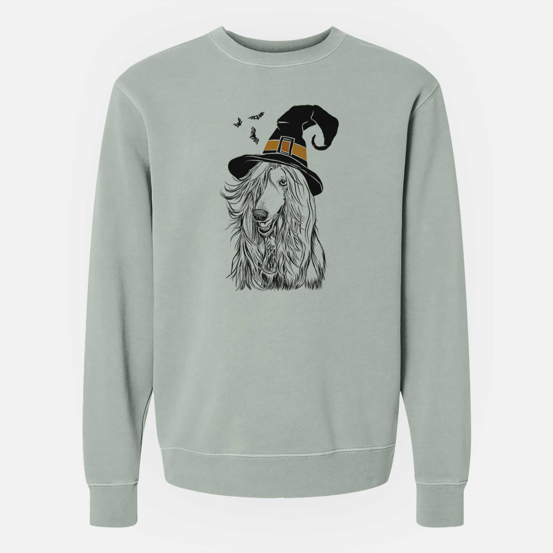 Witch Sterling the Afghan Hound - Unisex Pigment Dyed Crew Sweatshirt