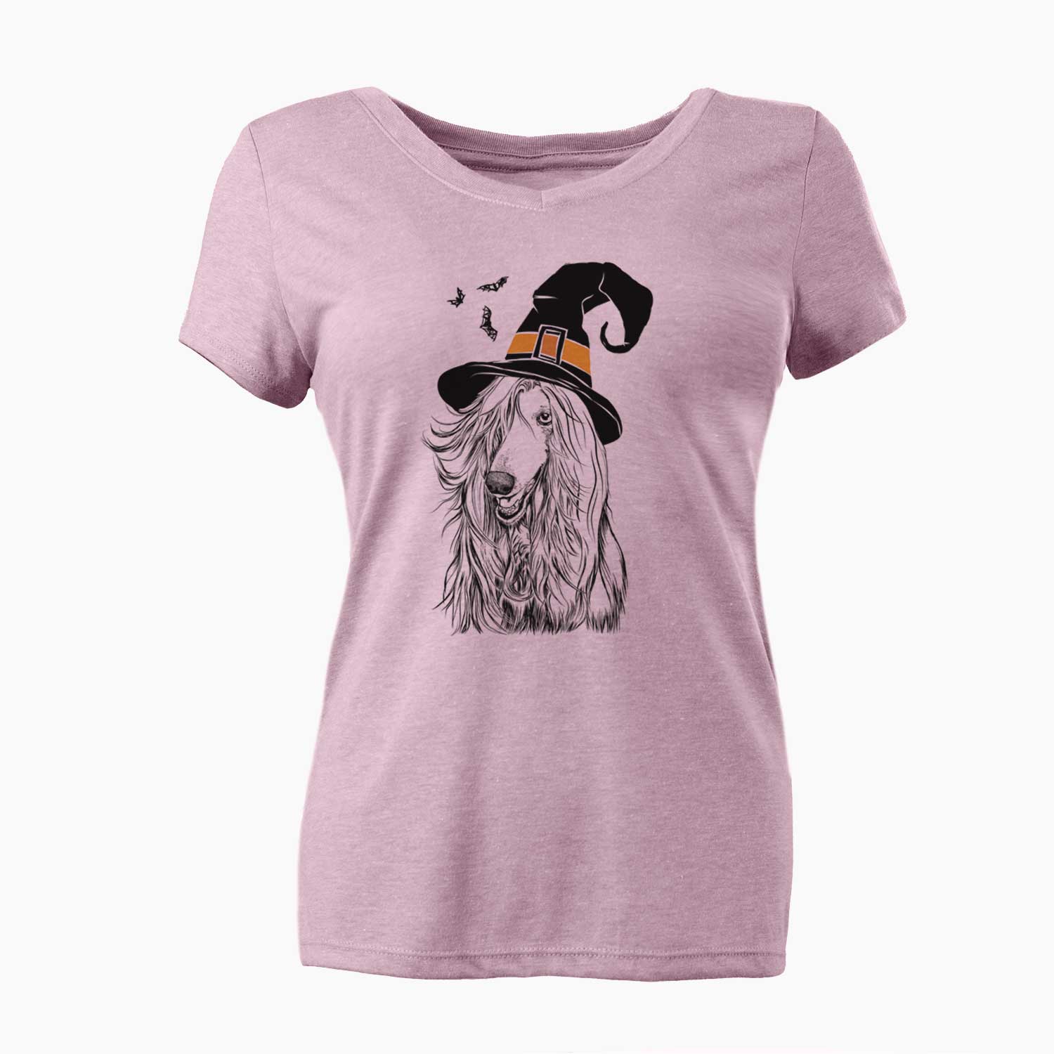 Witch Sterling the Afghan Hound - Women's V-neck Shirt