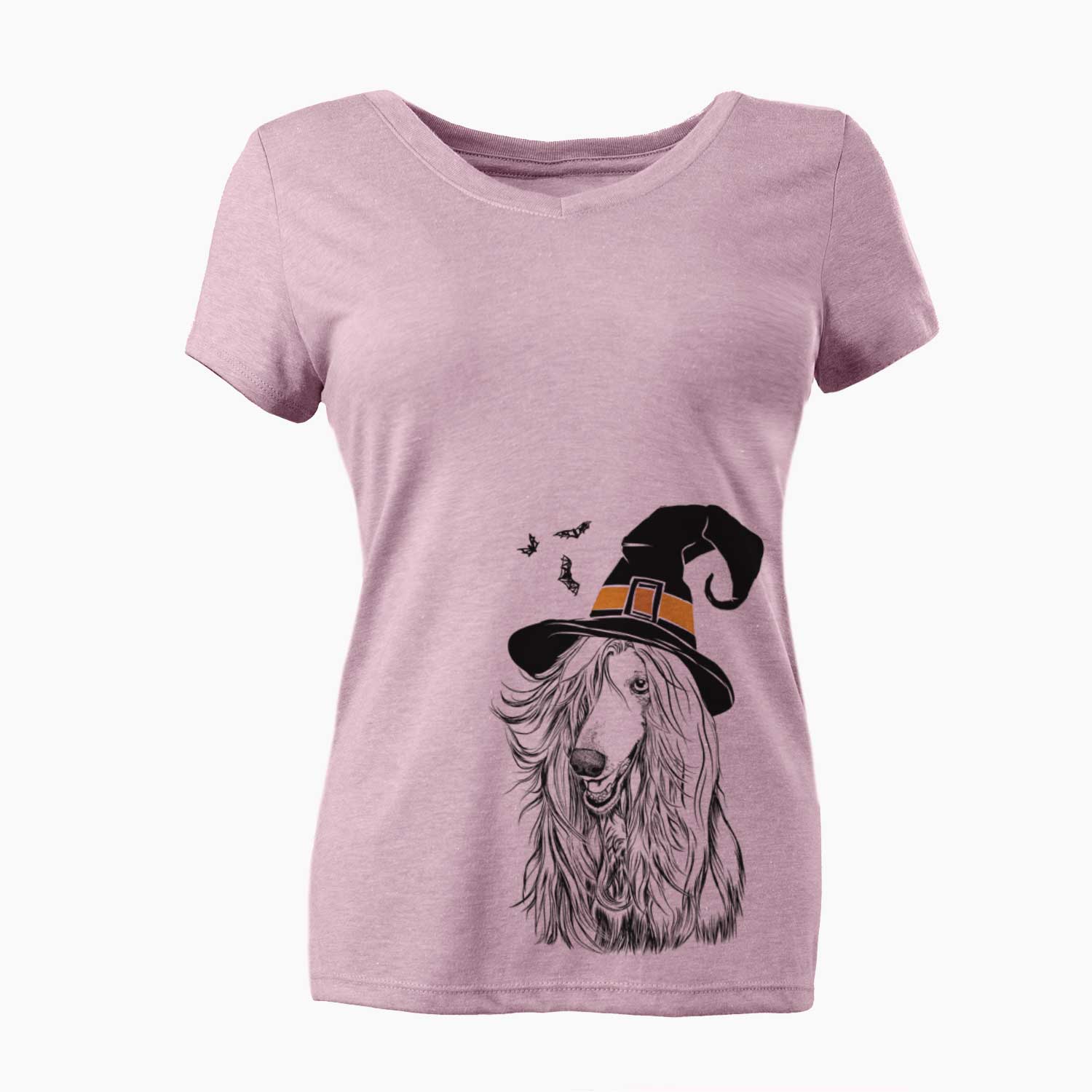 Witch Sterling the Afghan Hound - Women's V-neck Shirt