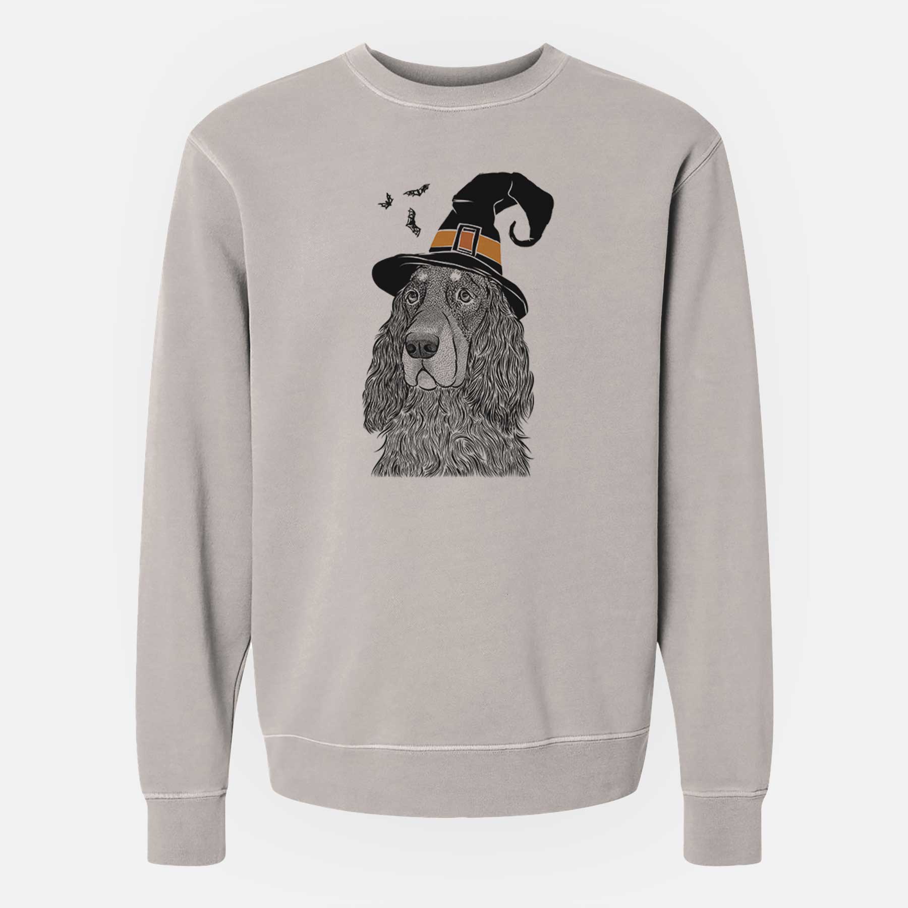 Witch Stormy the Gordon Setter - Unisex Pigment Dyed Crew Sweatshirt