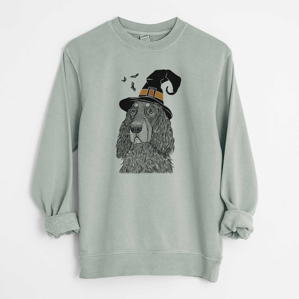 Witch Stormy the Gordon Setter - Unisex Pigment Dyed Crew Sweatshirt