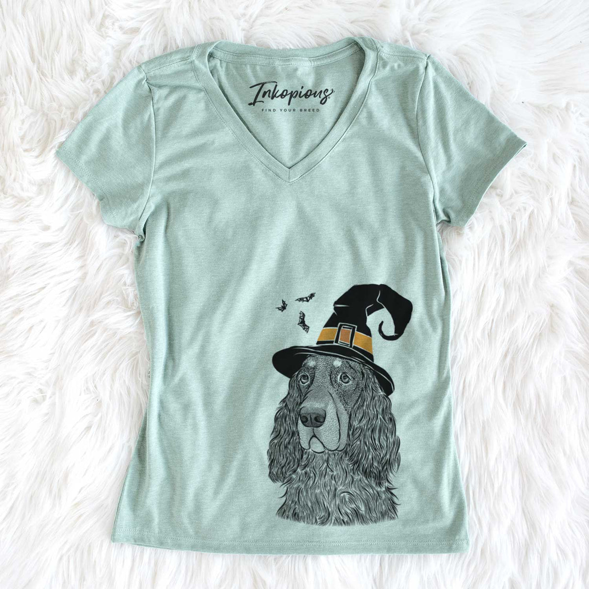 Witch Stormy the Gordon Setter - Women&#39;s V-neck Shirt