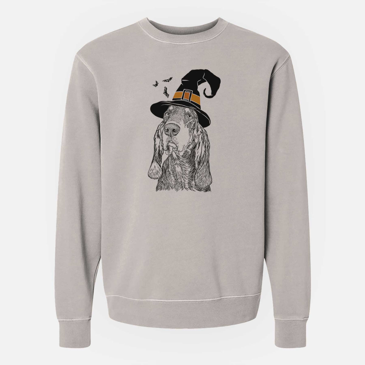 Witch Stu the Black and Tan Coonhound - Unisex Pigment Dyed Crew Sweatshirt