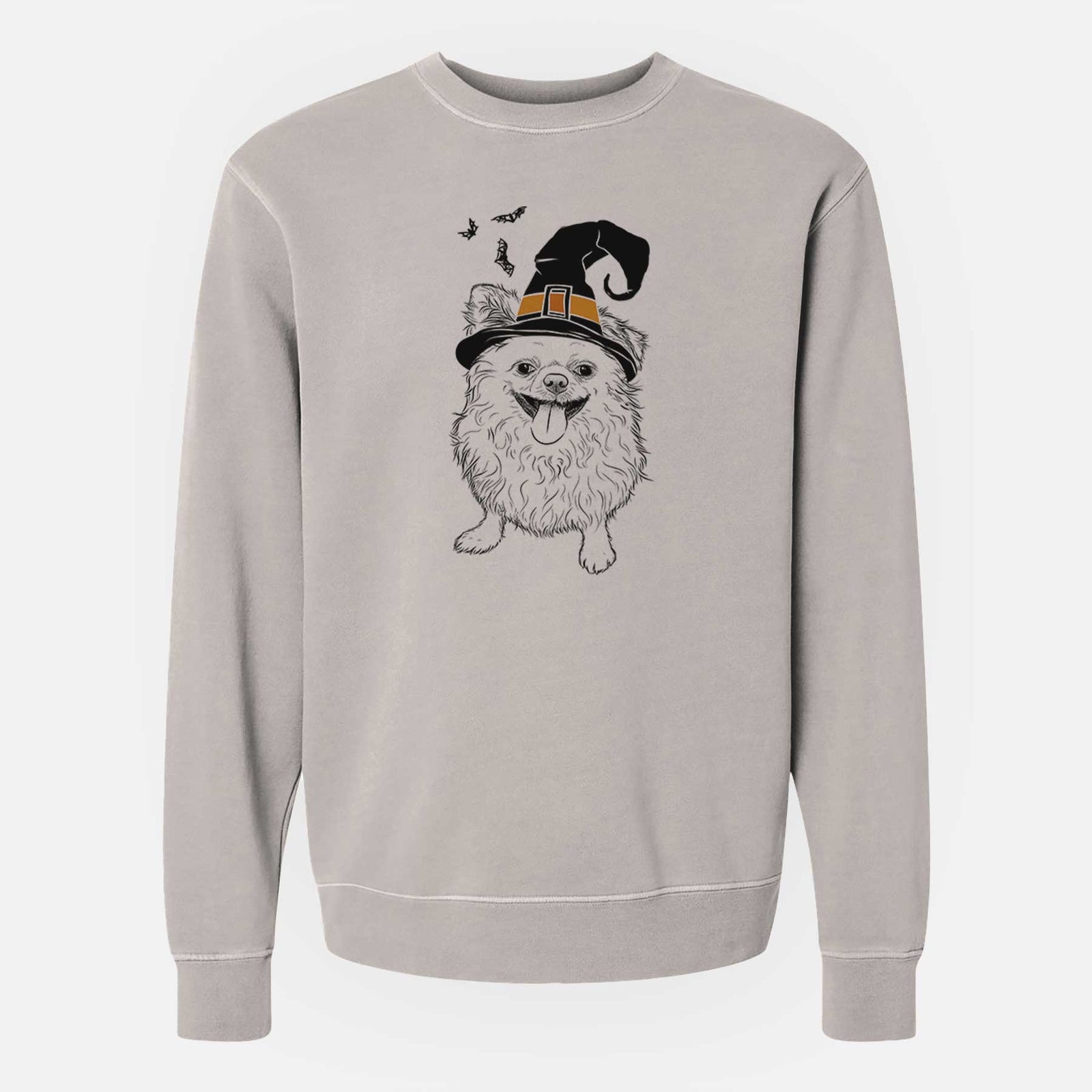 Witch Stuart the Longhaired Chihuahua - Unisex Pigment Dyed Crew Sweatshirt