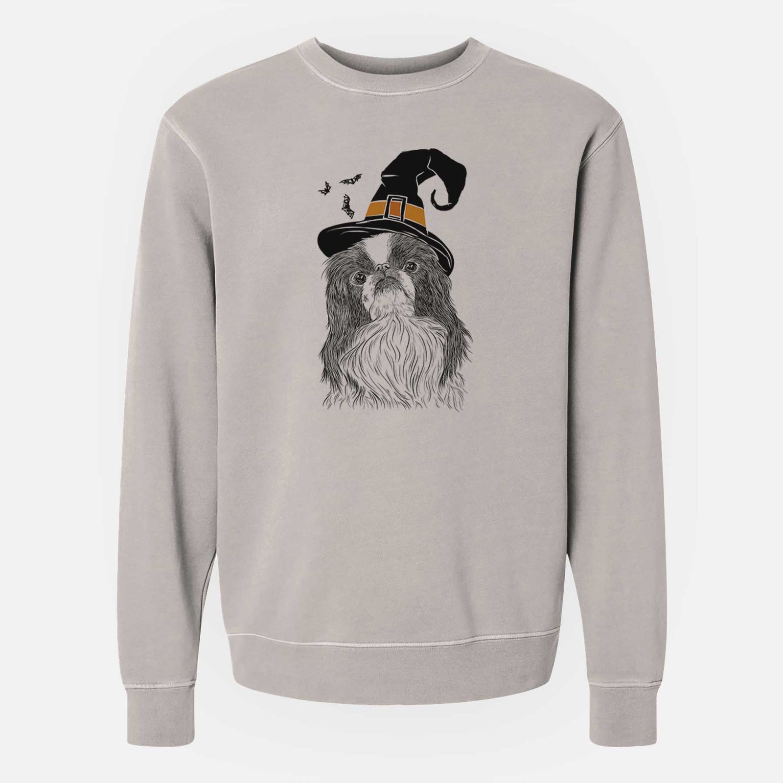 Witch Suki the Japanese Chin - Unisex Pigment Dyed Crew Sweatshirt