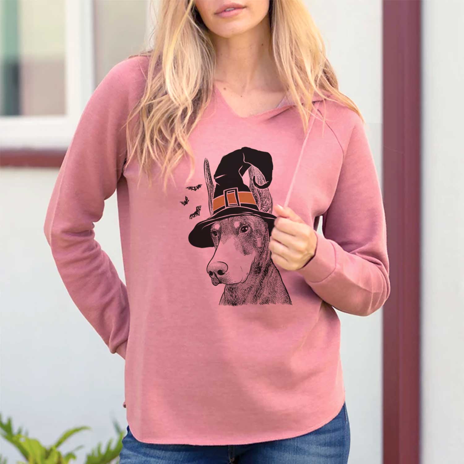 Witch Sunny the Doberman Pinscher - Cali Wave Hooded Sweatshirt