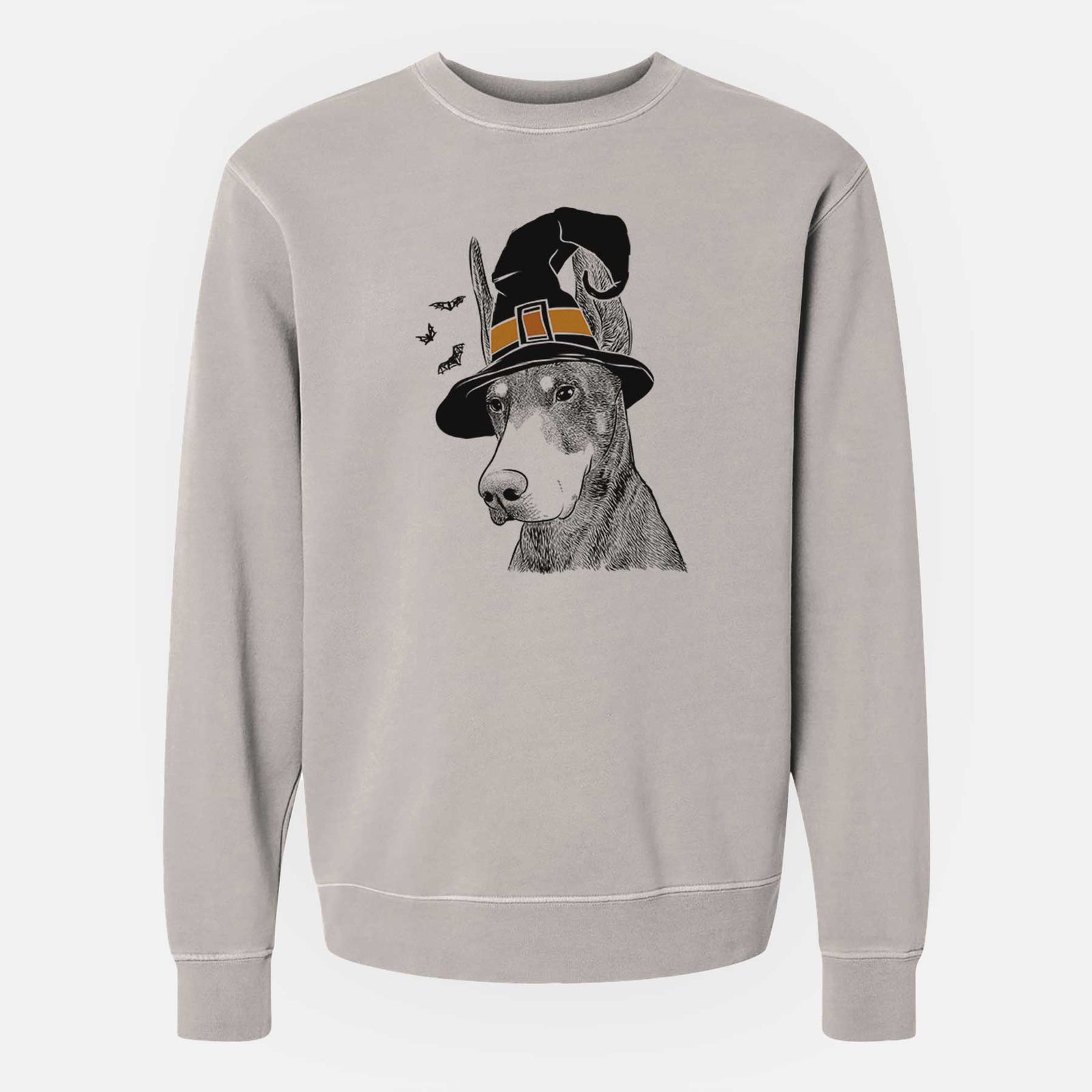 Witch Sunny the Doberman Pinscher - Unisex Pigment Dyed Crew Sweatshirt