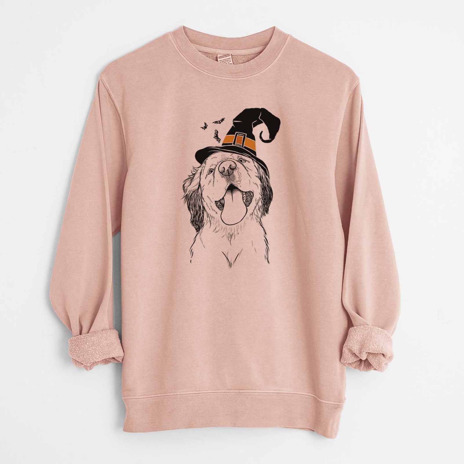 Witch Sven the Double Merle Spaniel Aussie Mix - Unisex Pigment Dyed Crew Sweatshirt