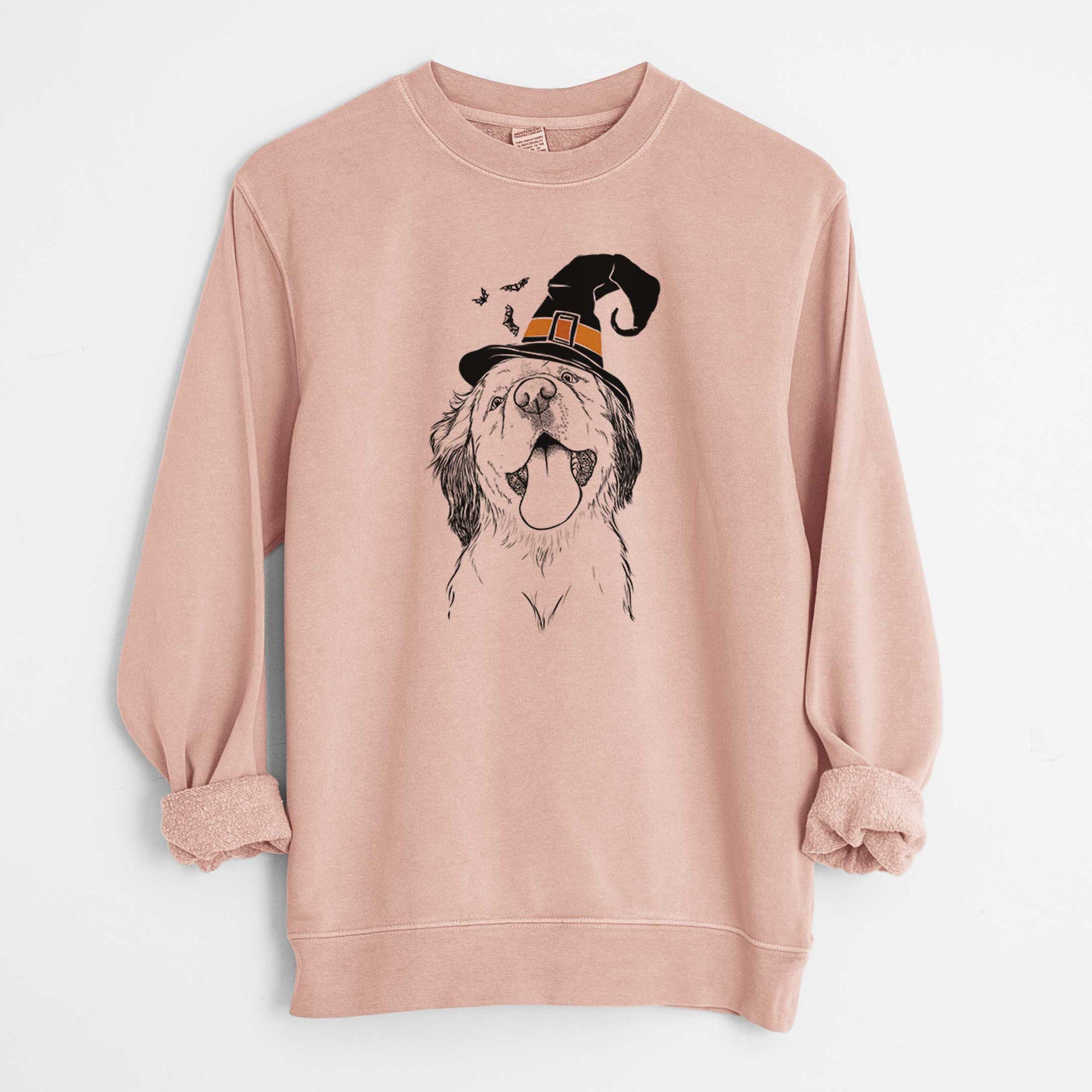 Witch Sven the Double Merle Spaniel Aussie Mix - Unisex Pigment Dyed Crew Sweatshirt