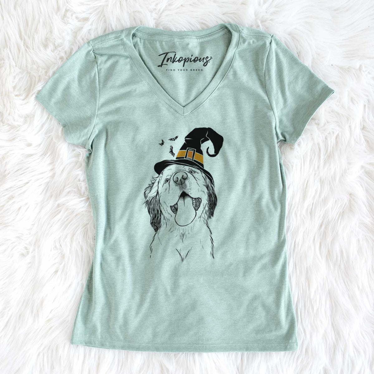 Witch Sven the Double Merle Spaniel Aussie Mix - Women's V-neck Shirt