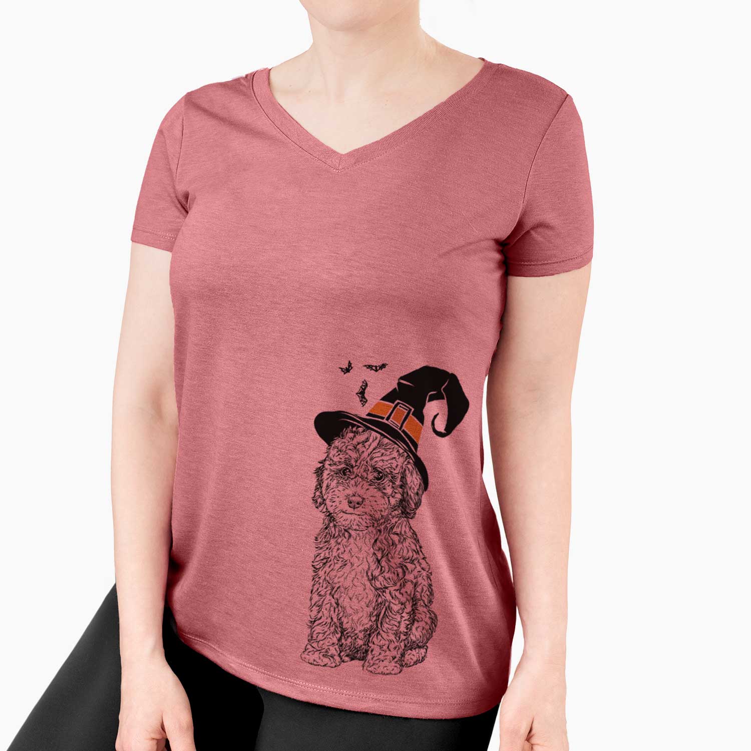 Witch Sweet Tea the Mini Doodle - Women's V-neck Shirt