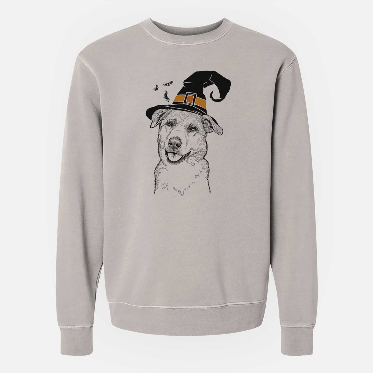 Witch Sydney the Great Pyrenees Australian Shepherd Mix - Unisex Pigment Dyed Crew Sweatshirt