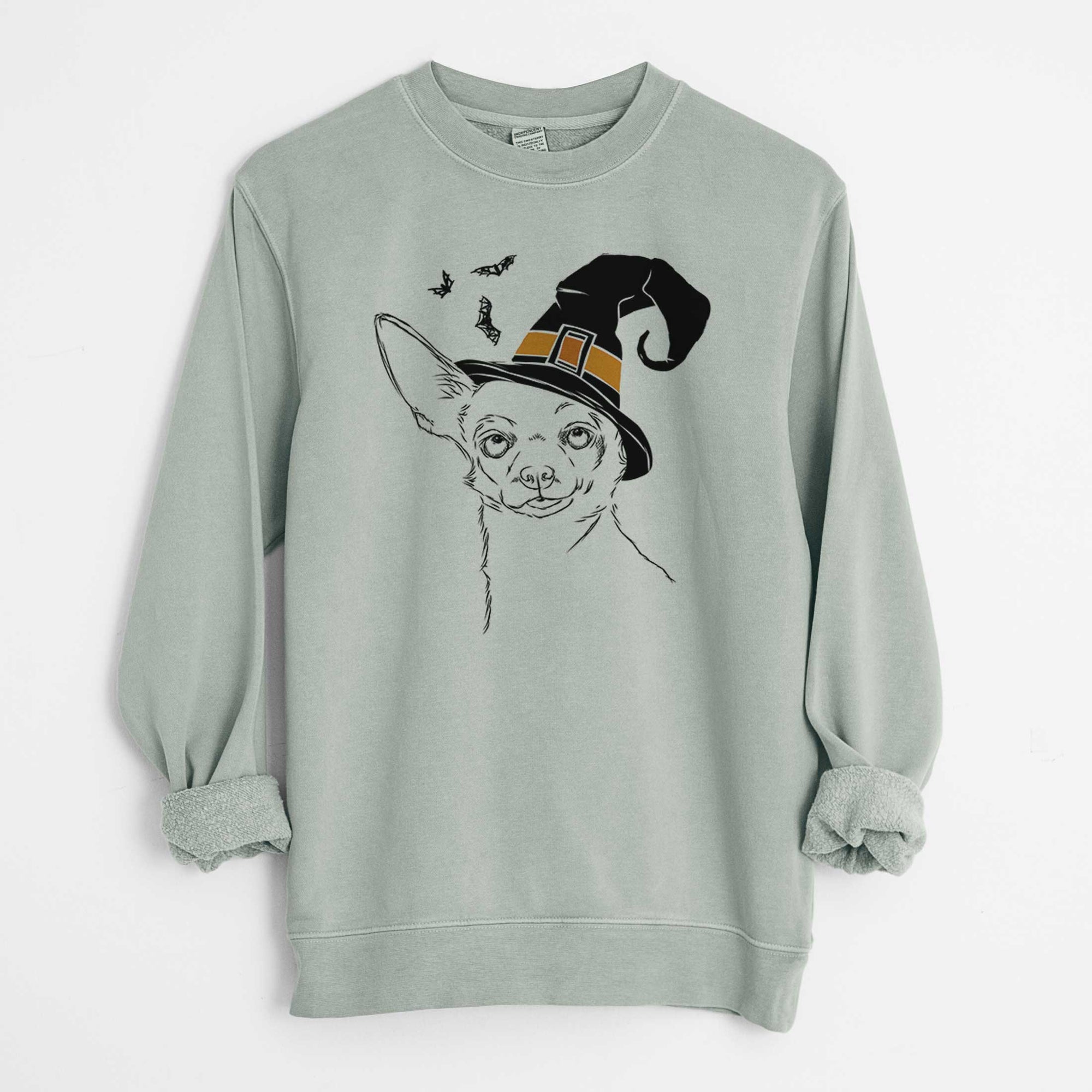 Witch Tabitha the Chihuahua - Unisex Pigment Dyed Crew Sweatshirt