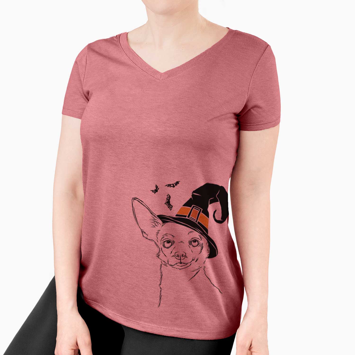 Witch Tabitha the Chihuahua - Women's V-neck Shirt