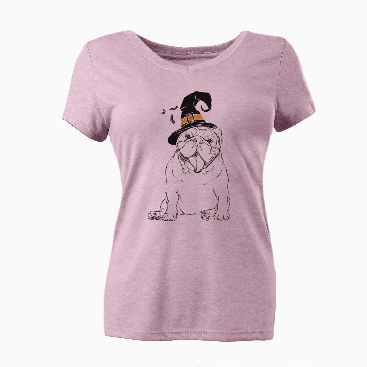 Witch Tank the English Bulldog - Women's V-neck Shirt