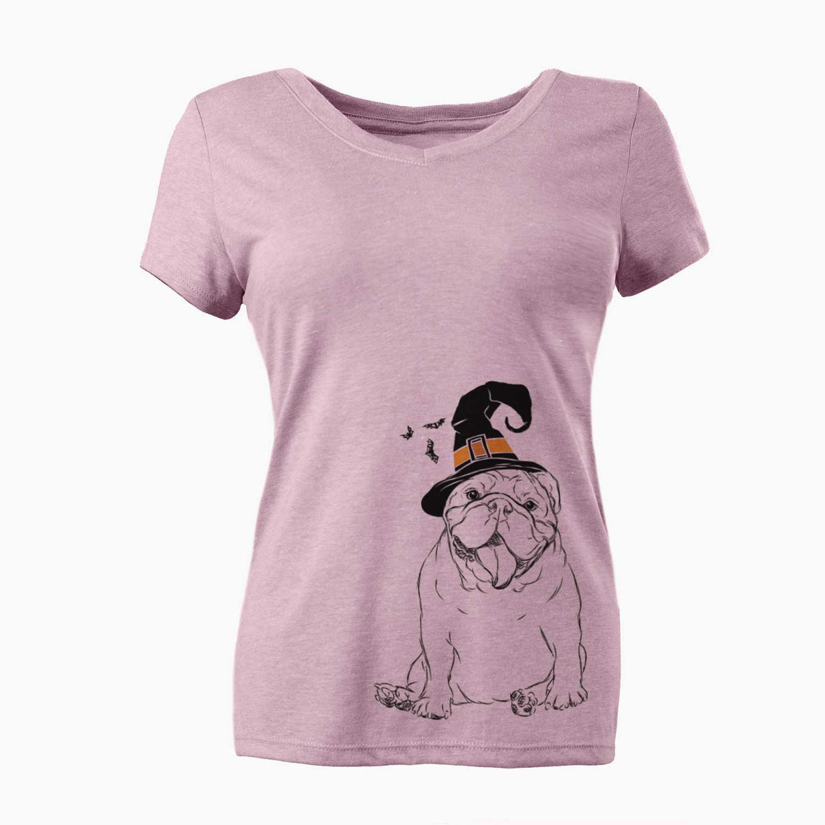 Witch Tank the English Bulldog - Women's V-neck Shirt