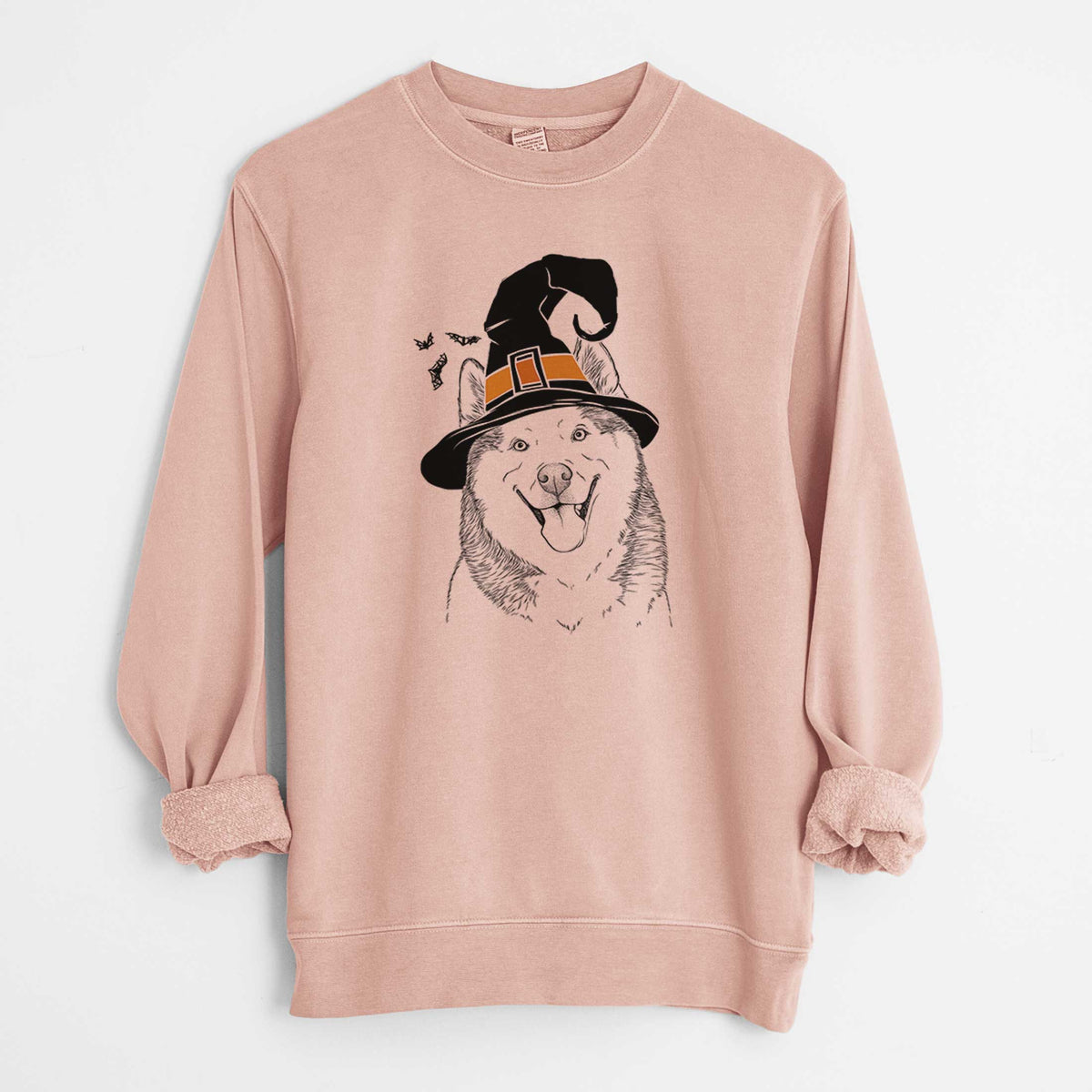 Witch Teak the Siberian Husky - Unisex Pigment Dyed Crew Sweatshirt