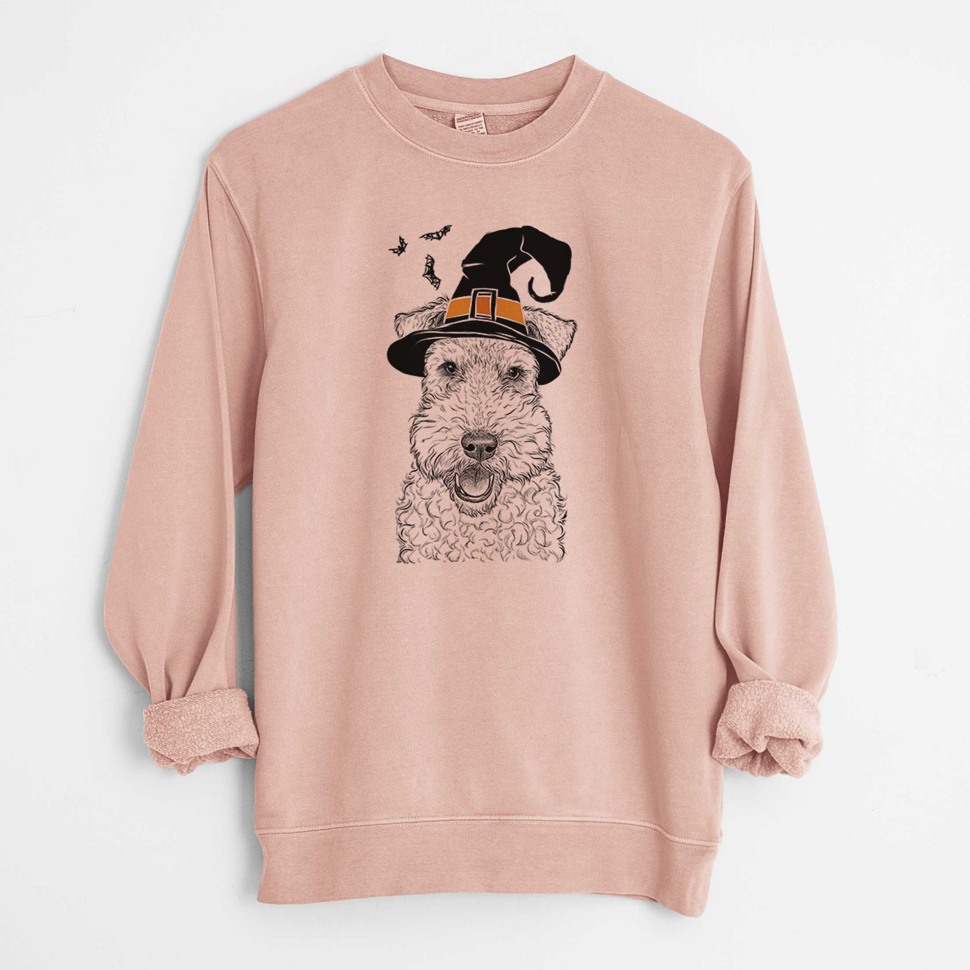 Witch Ted the Wire Fox Terrier - Unisex Pigment Dyed Crew Sweatshirt