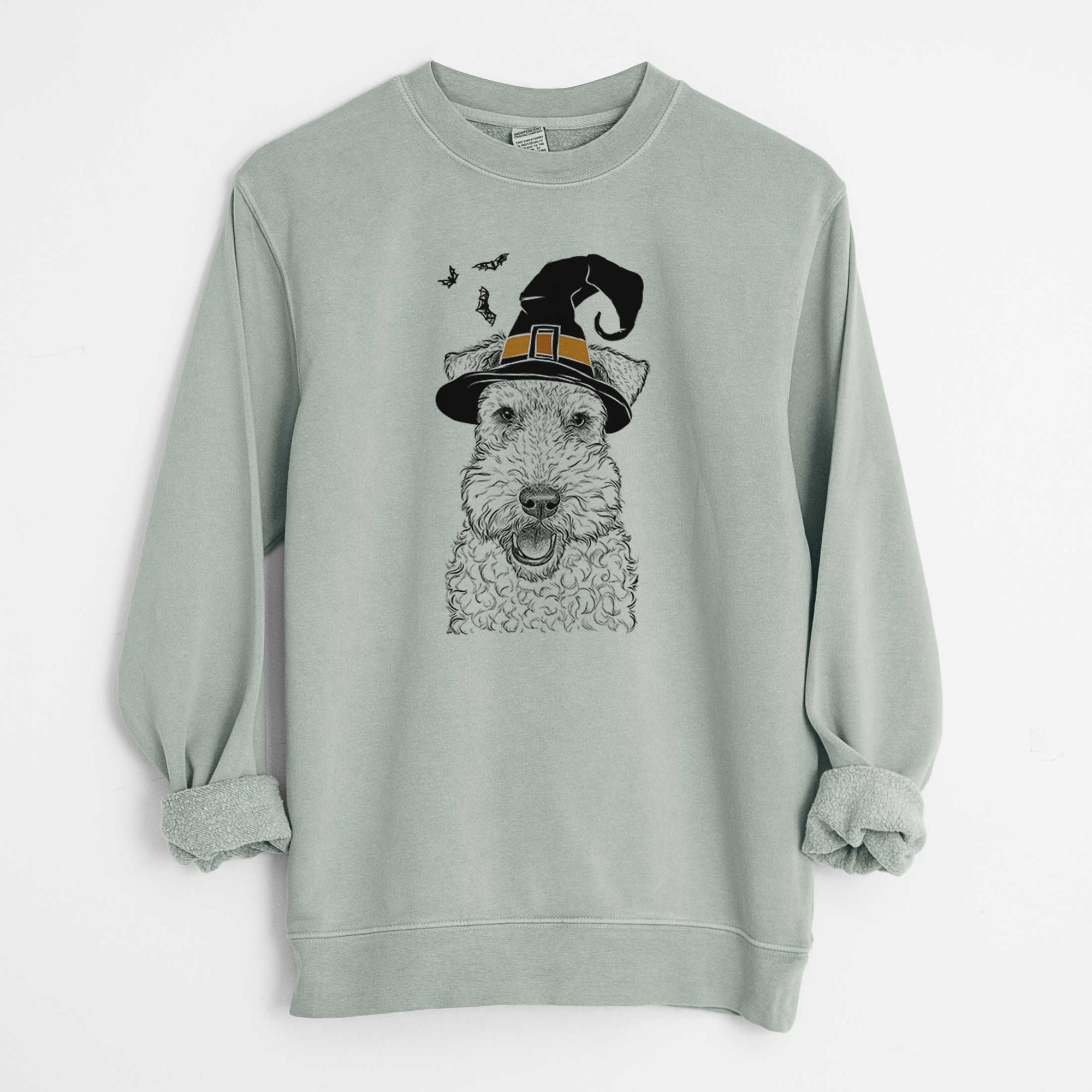 Witch Ted the Wire Fox Terrier - Unisex Pigment Dyed Crew Sweatshirt