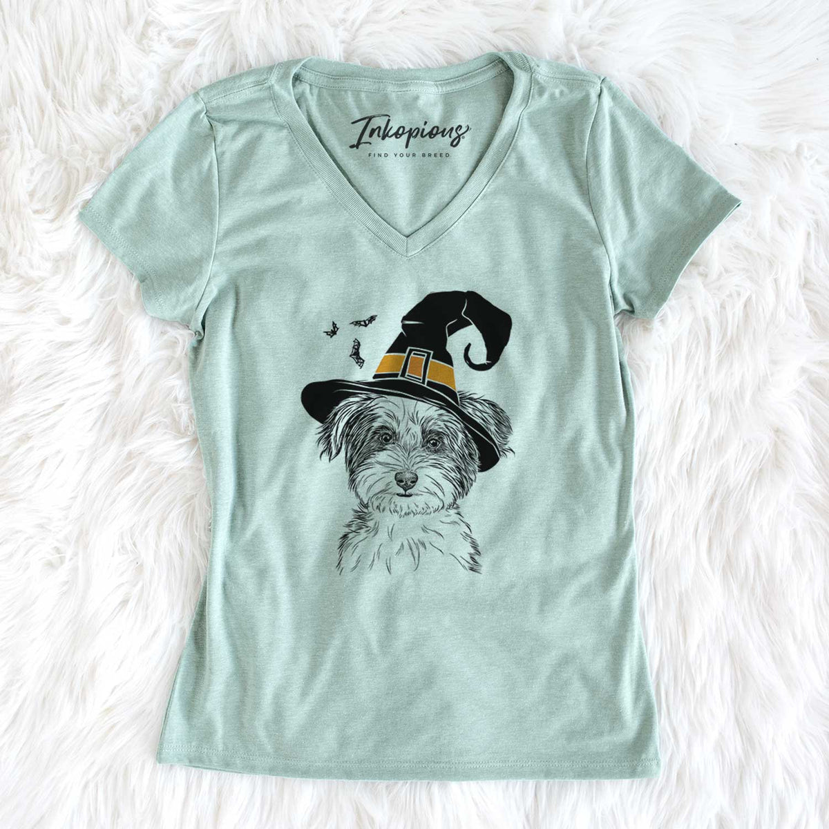 Witch Teddy the Havanese - Women's V-neck Shirt