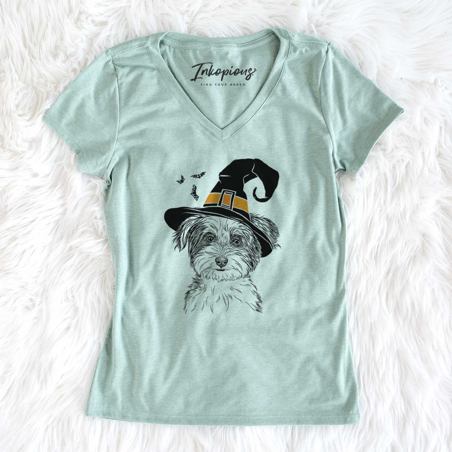 Witch Teddy the Havanese - Women's V-neck Shirt