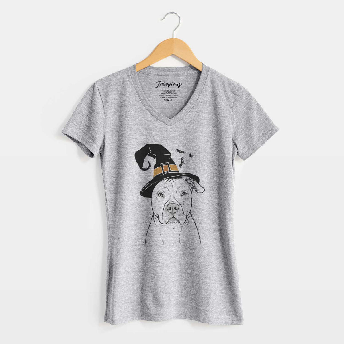Witch Teddy Jam the Pitbull - Women's V-neck Shirt