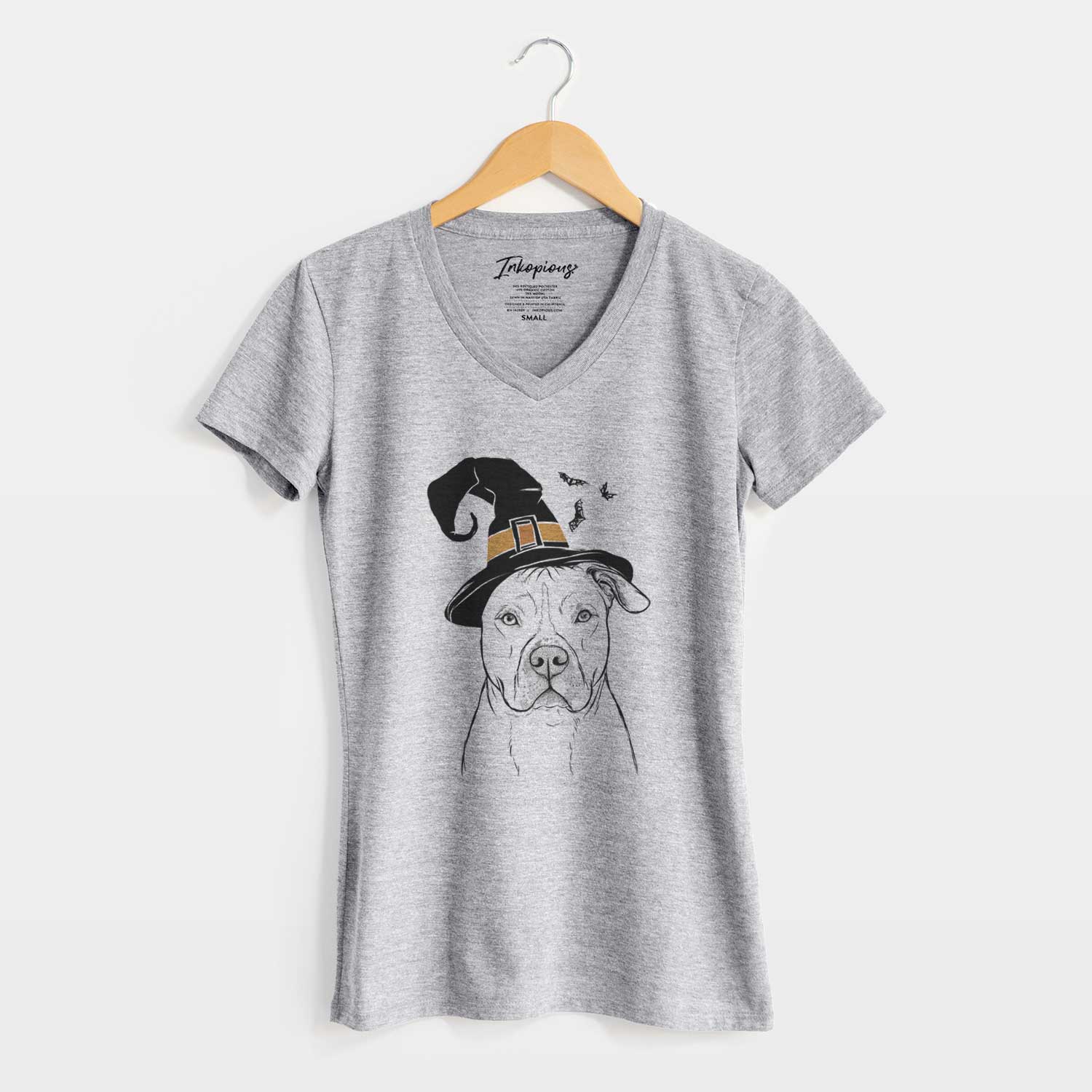 Witch Teddy Jam the Pitbull - Women's V-neck Shirt