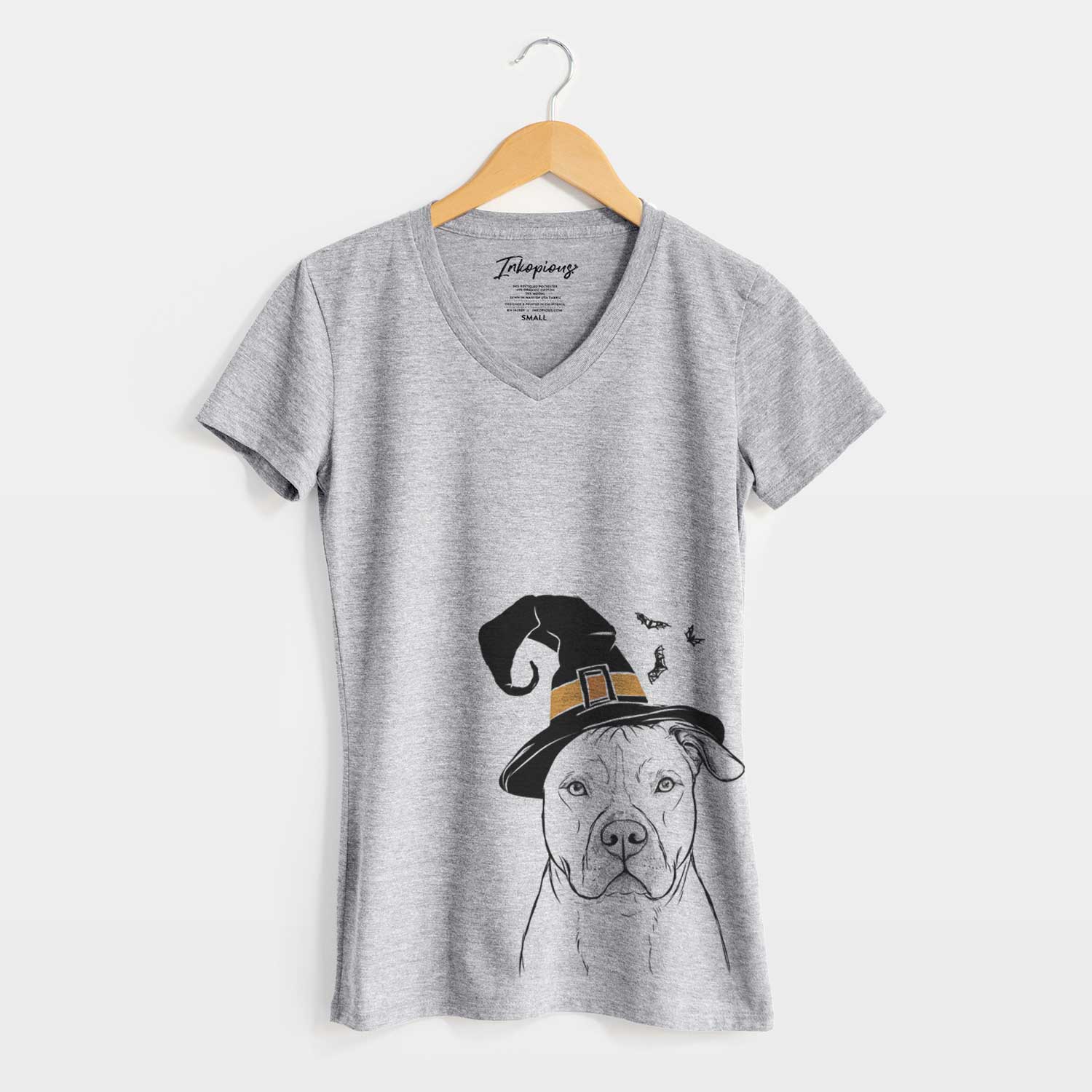 Witch Teddy Jam the Pitbull - Women's V-neck Shirt