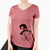 Witch Teddy Jam the Pitbull - Women's V-neck Shirt