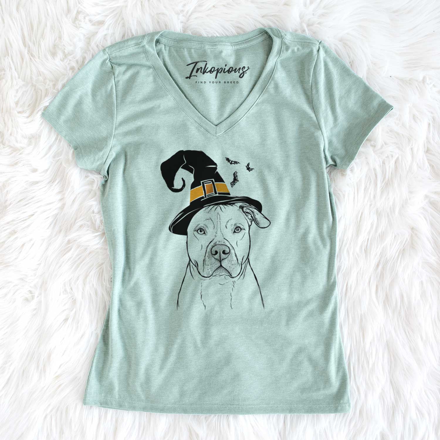 Witch Teddy Jam the Pitbull - Women's V-neck Shirt