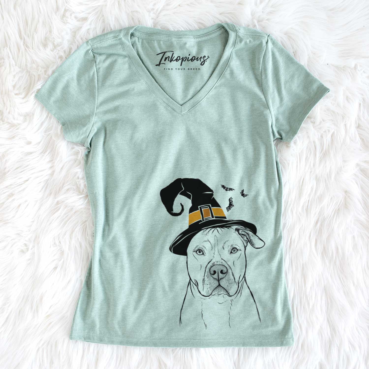 Witch Teddy Jam the Pitbull - Women's V-neck Shirt