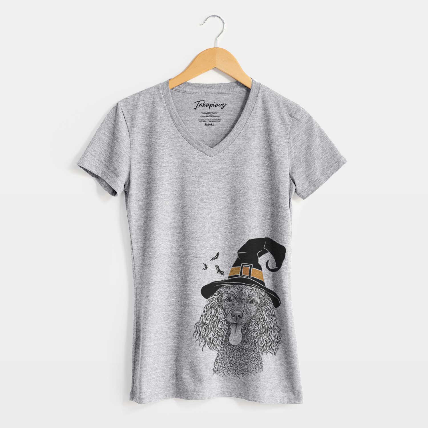 Witch Teddy the Mini Poodle - Women's V-neck Shirt