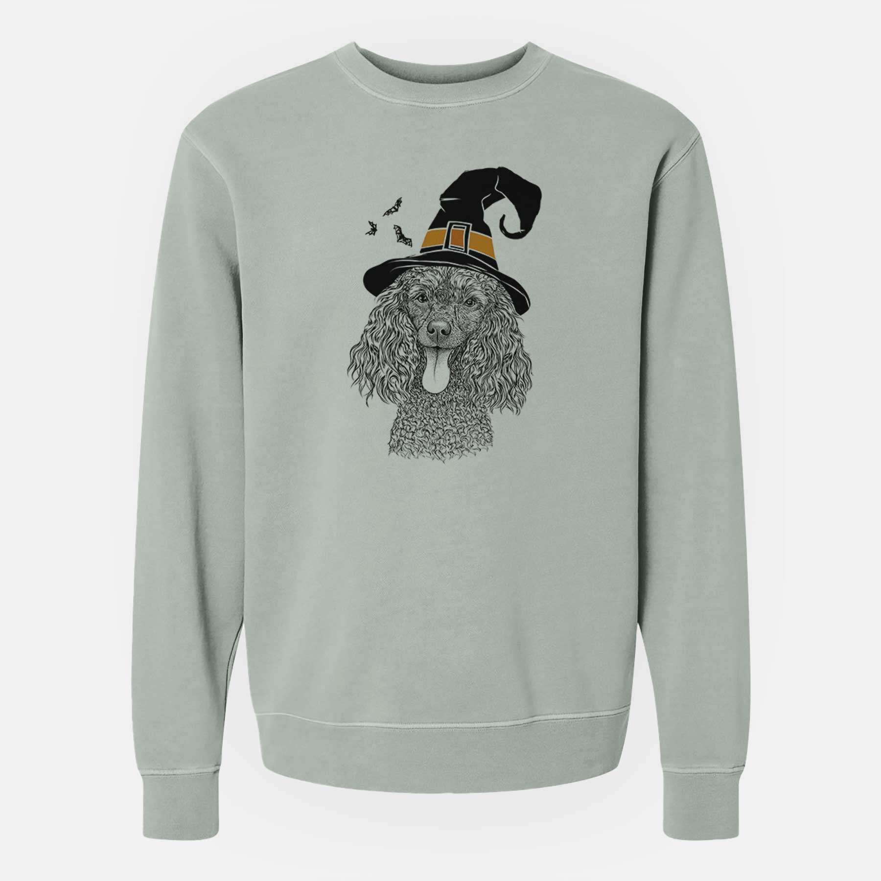 Witch Teddy the Mini Poodle - Unisex Pigment Dyed Crew Sweatshirt