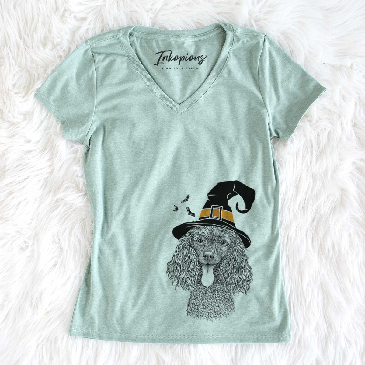 Witch Teddy the Mini Poodle - Women&#39;s V-neck Shirt