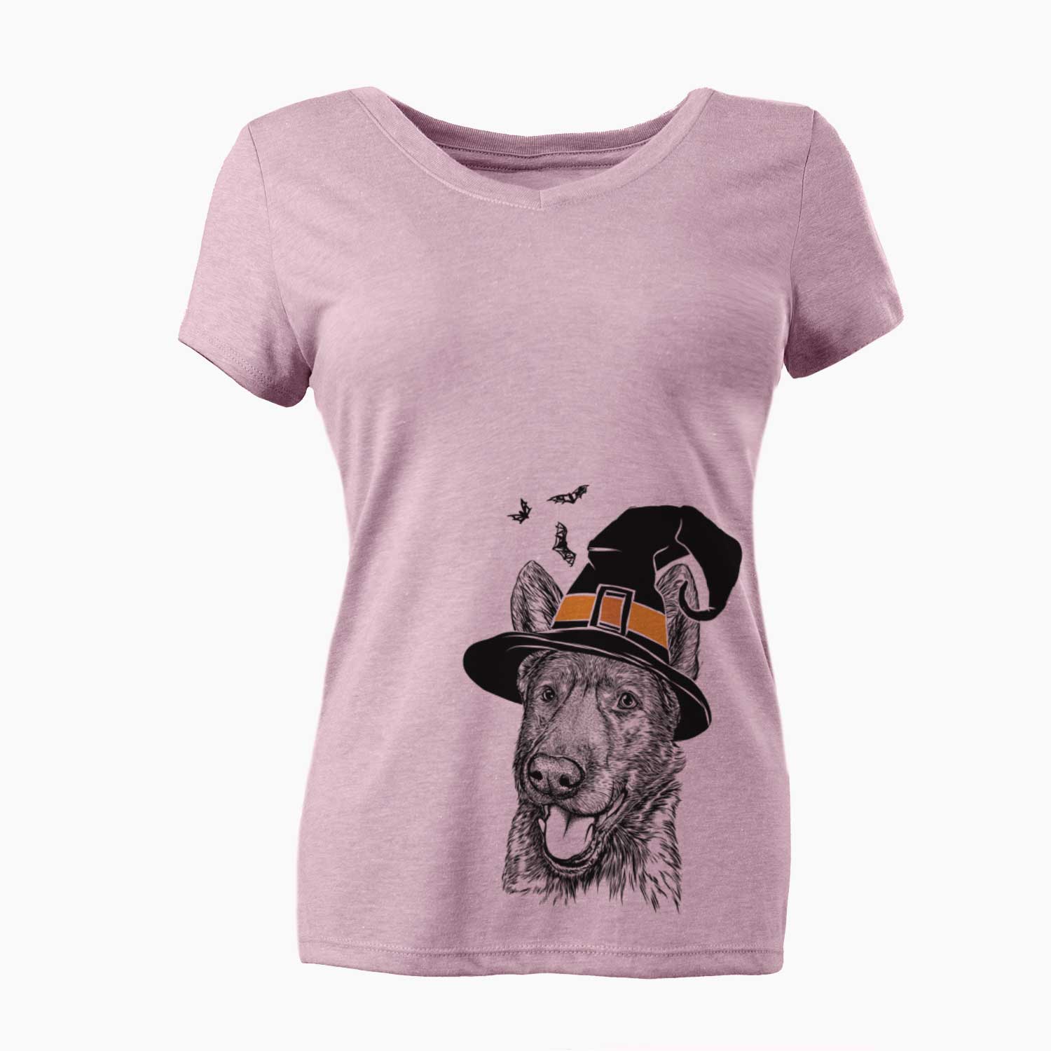 Witch Tena the German Shepherd - Women's V-neck Shirt