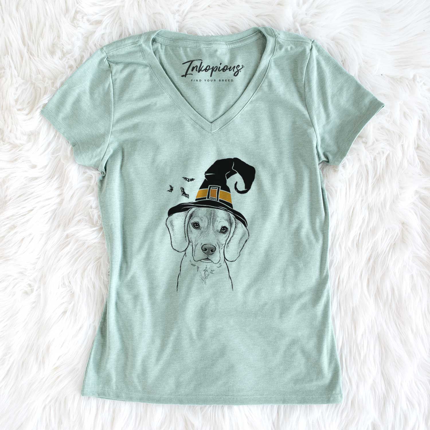 Witch Thea the Beagle - Women's V-neck Shirt