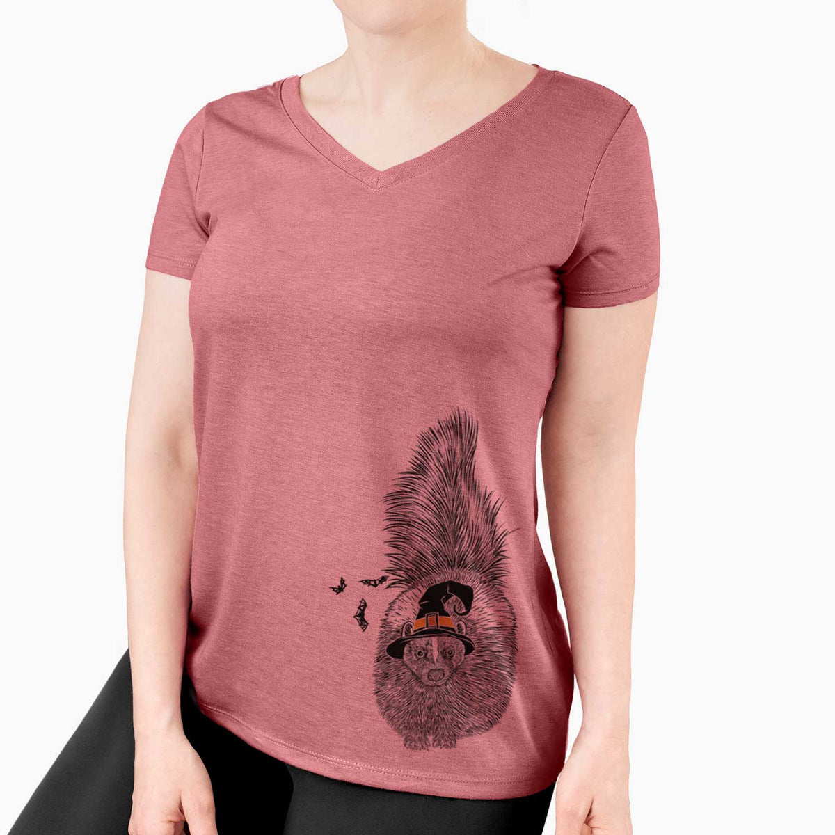Witch Tibbs the Skunk - Women's V-neck Shirt
