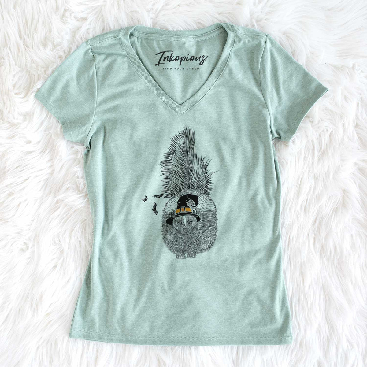 Witch Tibbs the Skunk - Women's V-neck Shirt