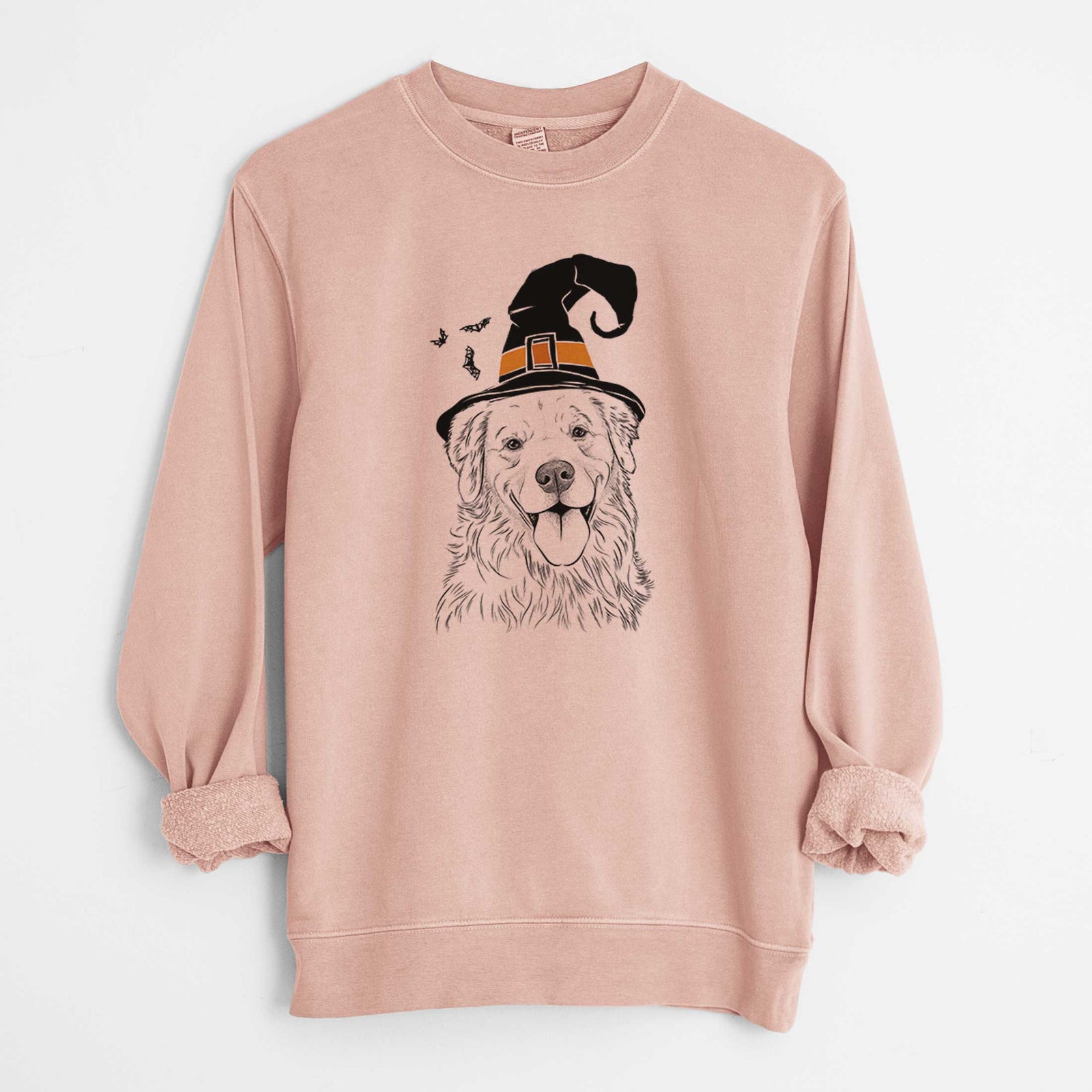 Witch Ticket the Golden Retriever - Unisex Pigment Dyed Crew Sweatshirt
