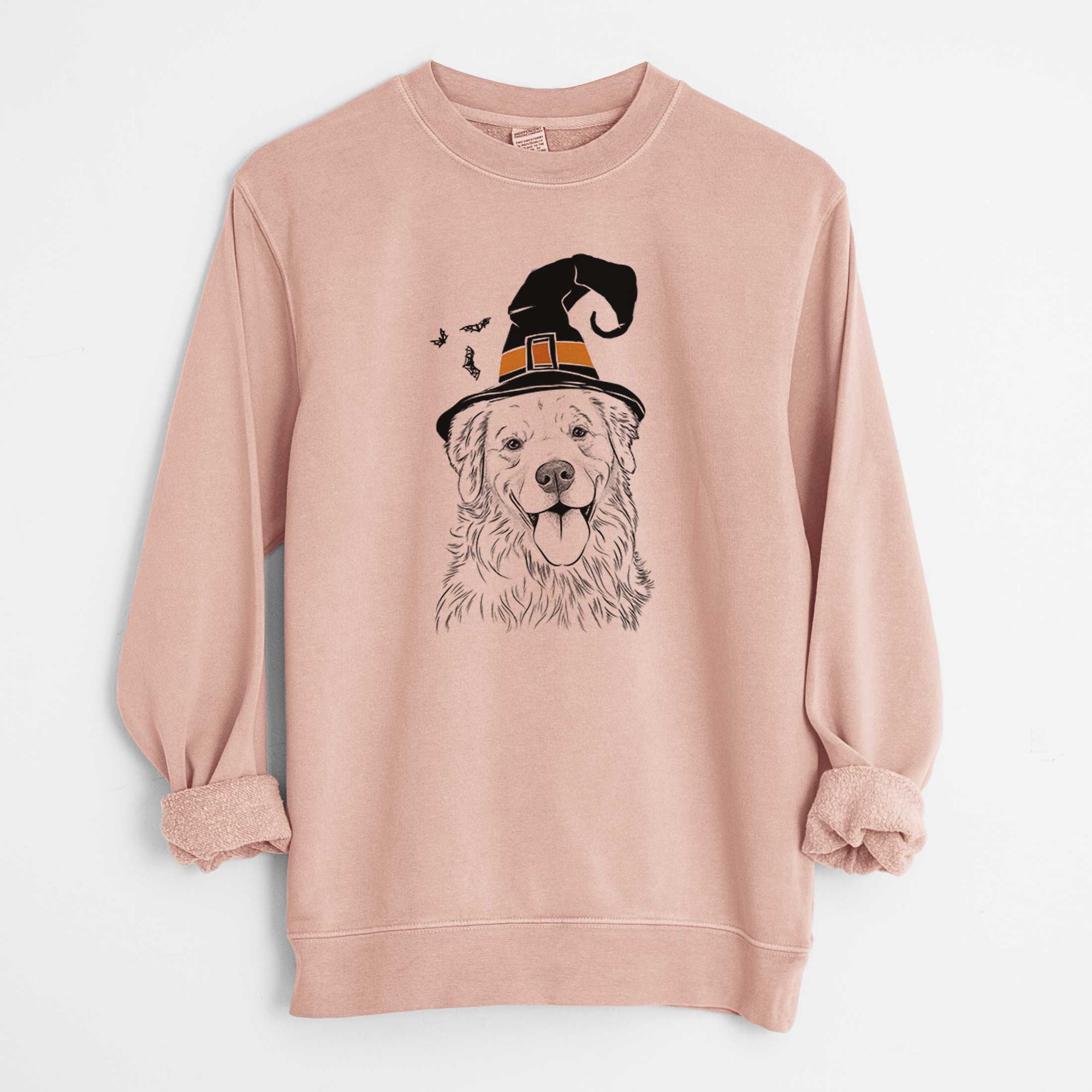 Witch Ticket the Golden Retriever - Unisex Pigment Dyed Crew Sweatshirt