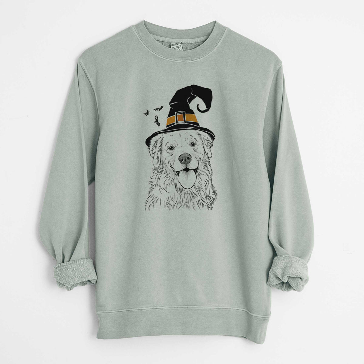 Witch Ticket the Golden Retriever - Unisex Pigment Dyed Crew Sweatshirt