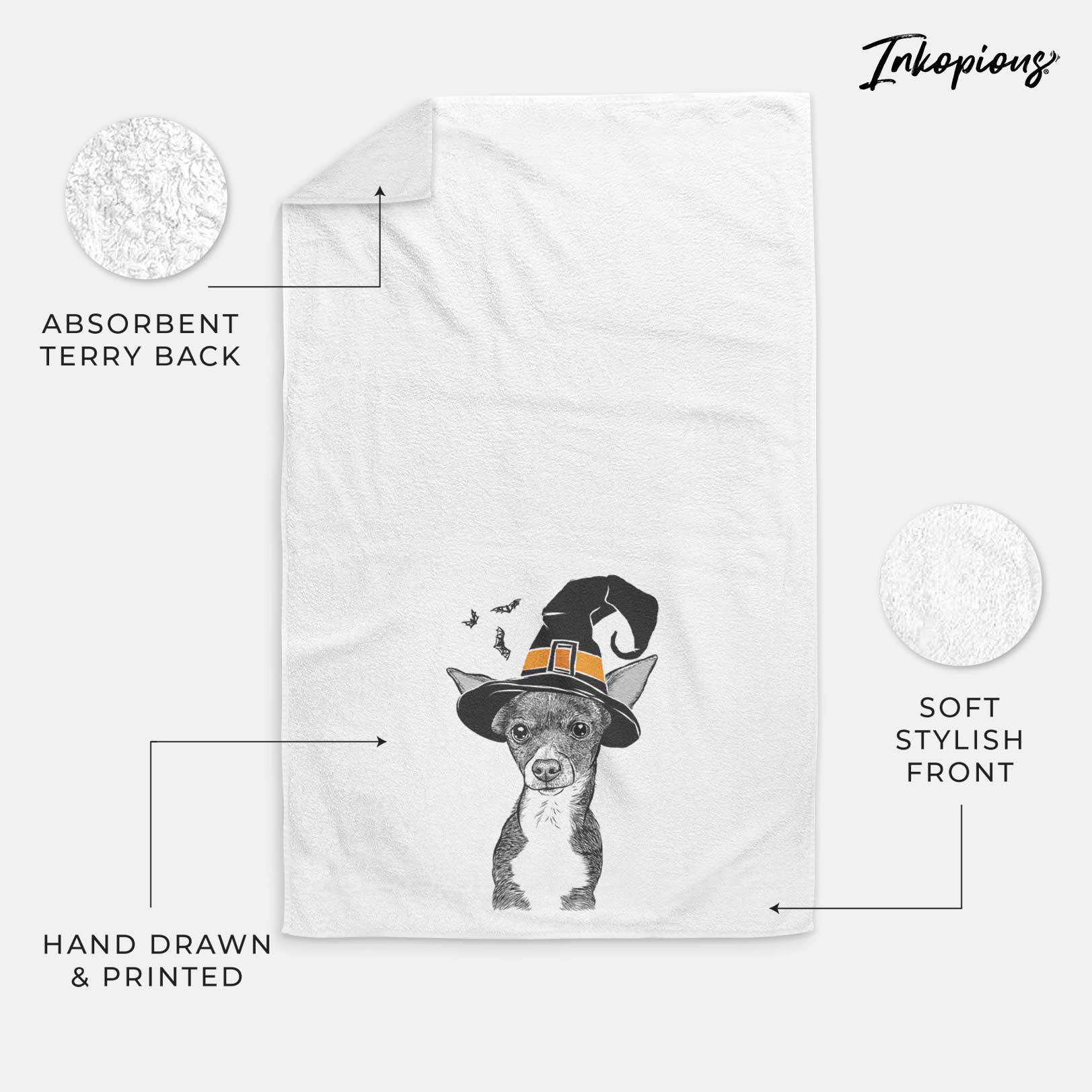 Tiny Archie the Mixed Breed Decorative Hand Towel