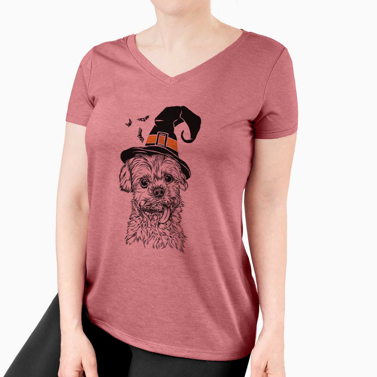Witch Tiny Titan the Shih Tzu - Women's V-neck Shirt